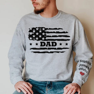 Trop cool pour être appelé grand-père - Sweat-shirt unisexe personnalisé avec motif sur la manche - Cadeau de Noël pour papa et grand-père