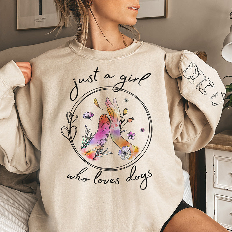 Pawsitive Vibes Only - Sweat-shirt unisexe personnalisé avec motif sur la manche pour chien - Cadeau pour propriétaires et amoureux des animaux