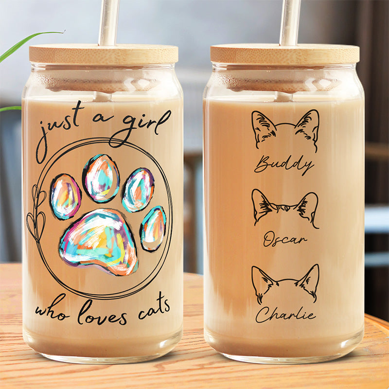 Le véritable amour a quatre pattes - Tasse en verre personnalisée pour chien et chat, tasse à café glacé - Cadeau pour les propriétaires d'animaux et les amoureux des animaux