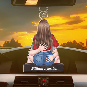 Tiens-toi près de moi - Ornement de voiture personnalisé pour couple - Forme personnalisée en acrylique - Cadeau pour mari et femme, anniversaire