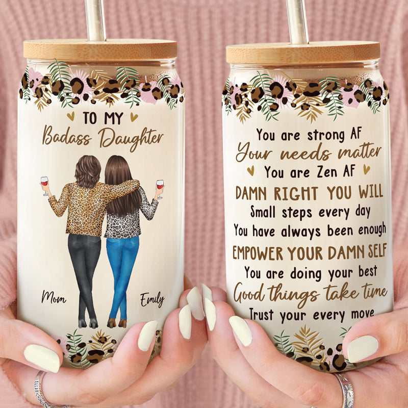 Vous faites de votre mieux - Tasse en verre personnalisée pour la famille, tasse à café glacé - Cadeau pour maman, fille