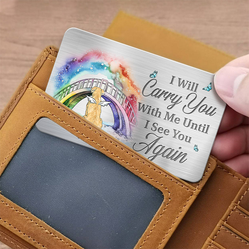 Tu as laissé des empreintes de pattes sur mon cœur - Carte portefeuille personnalisée en aluminium commémorative - Cadeau de condoléances, cadeau pour les propriétaires d'animaux, les amoureux des animaux