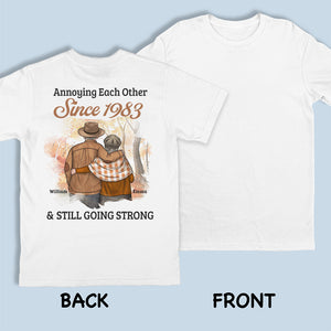 On s'ennuie depuis et on continue à être forts - T-shirt, sweat à capuche, sweat-shirt unisexe personnalisé imprimé au dos - Cadeau pour mari et femme, anniversaire