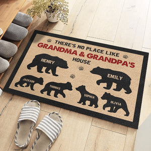 Il n'y a pas d'endroit comme la maison de grand-mère et grand-père - Tapis décoratif personnalisé pour la maison - Cadeau de pendaison de crémaillère, cadeau pour grand-père, grand-mère