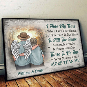 There Is No One, Who Misses You More Than Me - Memorial Personalized Custom Horizontal Poster - Sympathy Gift For Husband Wife