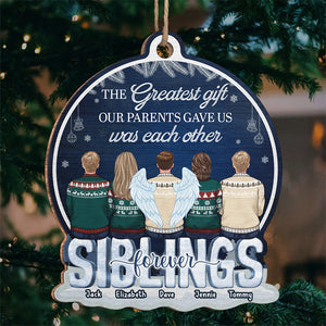 Ensemble pour toujours, jamais séparés - Décoration familiale personnalisée - Forme en bois personnalisée - Cadeau de Noël pour les membres de la famille