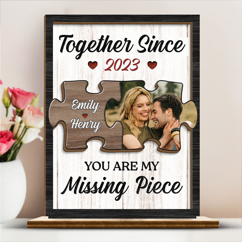 Photo personnalisée « Le soleil de ma vie » - Plaque en bois personnalisée à 2 couches avec support plat pour couple - Cadeau de pendaison de crémaillère, cadeau pour mari et femme, anniversaire