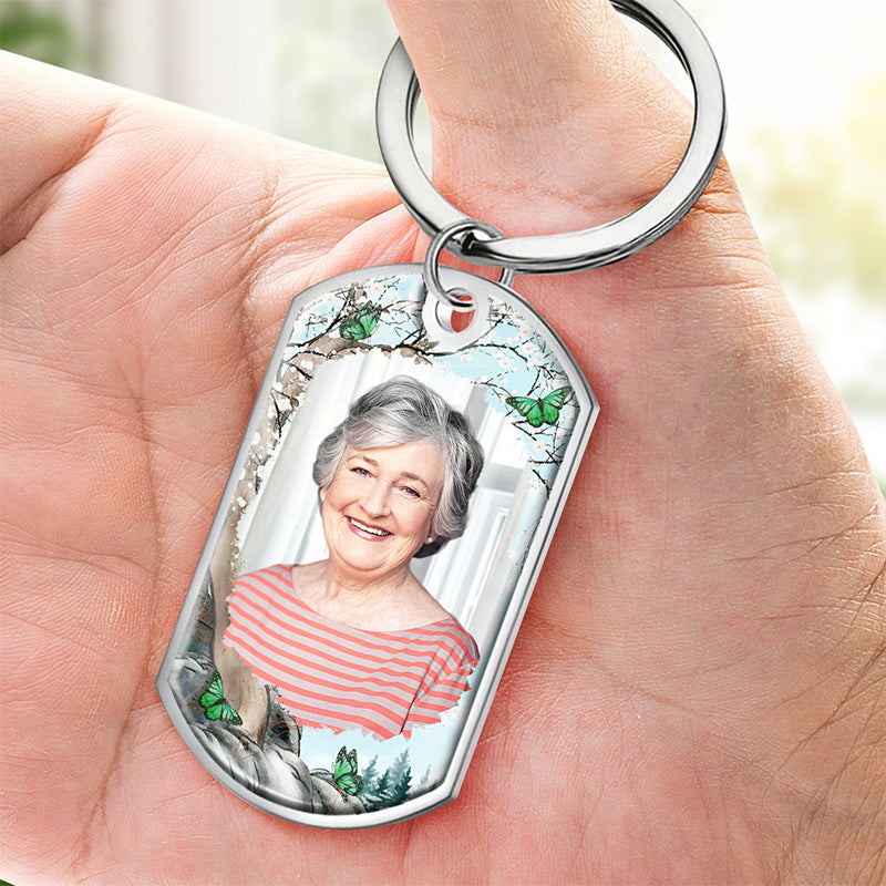 Porte-clés photo personnalisé « Mon héros, mon cœur » - Cadeau de condoléances pour les membres de la famille