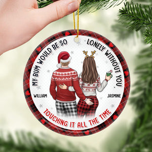 I'm So Glad We Decided To Ruin Our Friendship - Couple Personalized Custom Ornament - Ceramic Round Shaped - Christmas Gift For Husband Wife, Anniversary