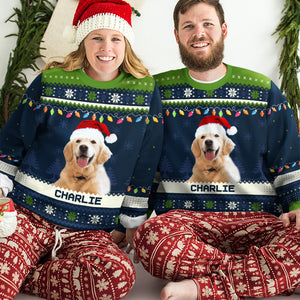 Custom Photo Happy Howlidays - Dog & Cat Personalized Custom Ugly Sweatshirt - Unisex Wool Jumper - Christmas Gift For Pet Owners, Pet Lovers