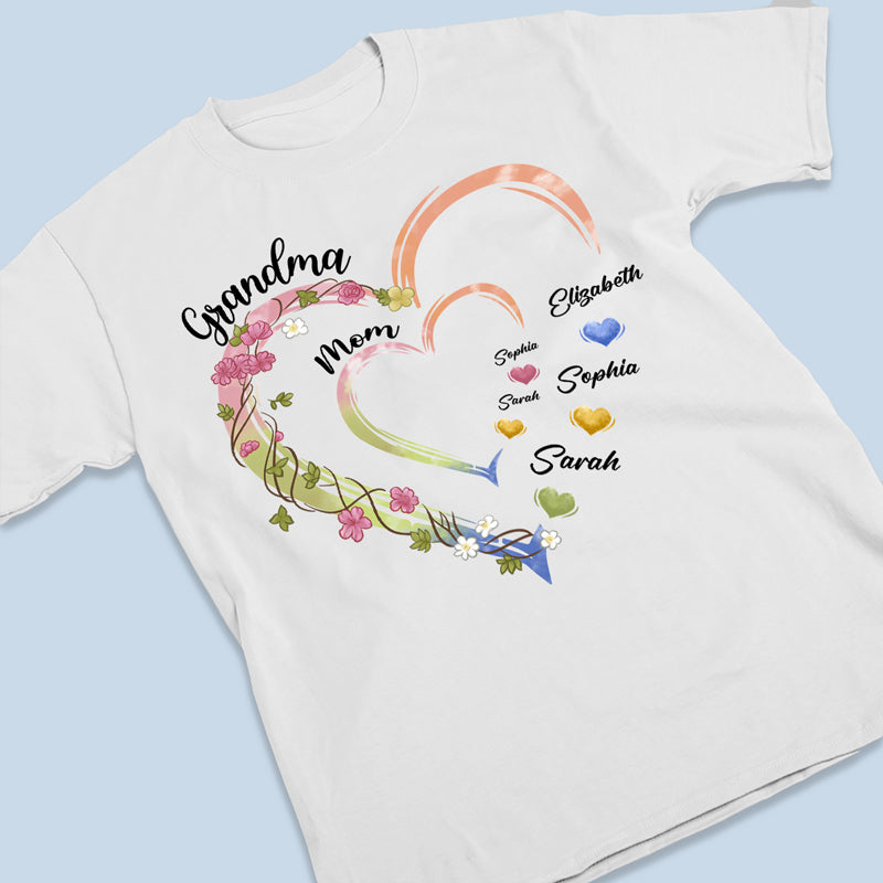 Maman est le cœur battant de la maison - T-shirt unisexe personnalisé, sweat à capuche, sweat-shirt - Cadeau pour maman, grand-mère