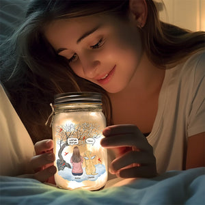 Je parle toujours de toi - Lampe commémorative personnalisée en pot Mason - Cadeau de condoléances pour les propriétaires d'animaux et les amoureux des animaux