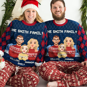 The Best Christmas Gift - Family Personalized Custom Ugly Sweatshirt - Unisex Wool Jumper - Christmas Gift For Family Members