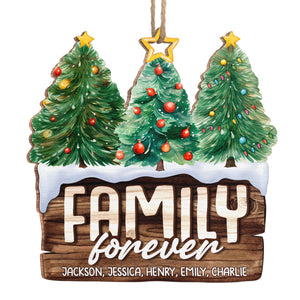 C'est notre endroit heureux - Ornement personnalisé pour la famille - Forme personnalisée en bois - Cadeau de Noël pour les membres de la famille