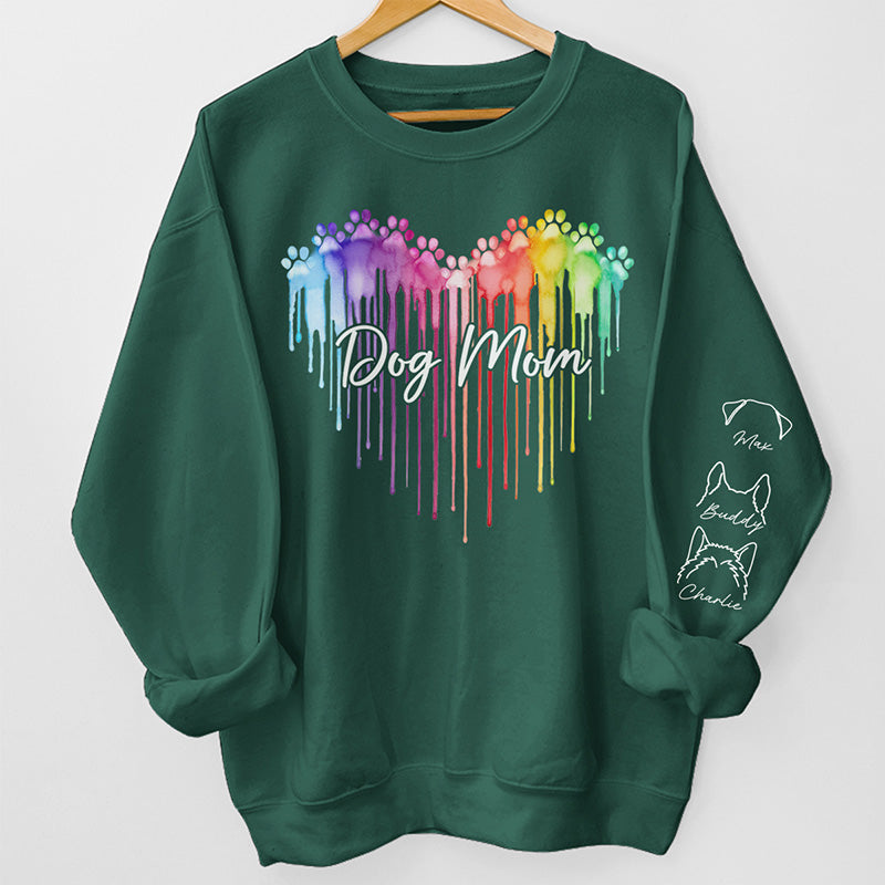 Maman à fourrure, mon titre préféré - Sweat-shirt unisexe personnalisé pour chien et chat avec motif sur la manche - Cadeau pour propriétaires et amoureux des animaux