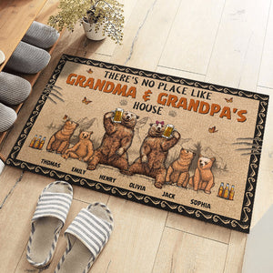 There's No Place Like Home - Family Personalized Custom Home Decor Decorative Mat - House Warming Gift, Gift For Grandpa, Grandma