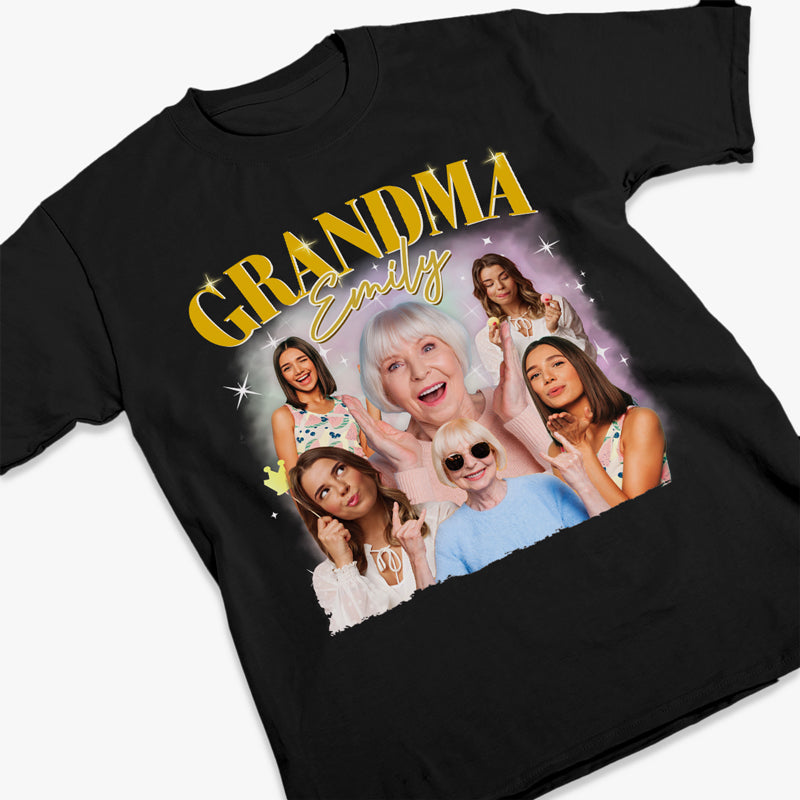 Photo personnalisée : La vie est meilleure avec grand-mère - T-shirt, sweat à capuche et sweat-shirt unisexe personnalisé pour la famille - Cadeau pour grand-mère