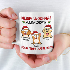 Joyeux Noël, serviteur humain - Tasse personnalisée pour chien - Cadeau de Noël pour les propriétaires et les amoureux des animaux