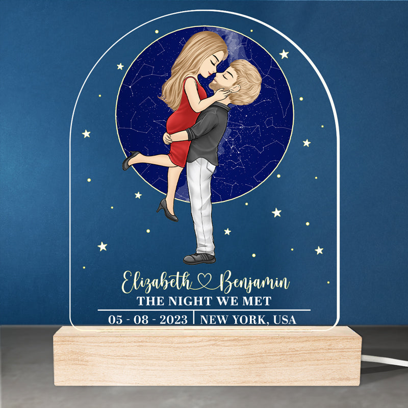 Le jour où vous avez dit oui - Lampe LED 3D personnalisée pour couple - Cadeau pour mari et femme, anniversaire