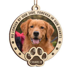 Photo personnalisée « Tu me manqueras jusqu'à ce que nous nous revoyions » - Ornement commémoratif personnalisé - Forme en bois personnalisée - Cadeau de Noël, cadeau de condoléances pour les propriétaires d'animaux de compagnie, les amoureux des animaux