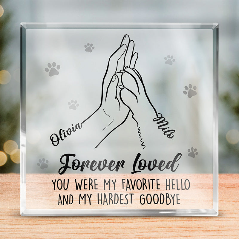 Parlez à votre patte - Plaque commémorative carrée en acrylique personnalisée - Cadeau de condoléances, cadeau pour propriétaires d'animaux et amoureux des animaux