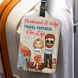 We're Partners For Life - Travel Personalized Custom Luggage Tag - Holiday Vacation Gift, Gift For Adventure Travel Lovers, Husband Wife, Anniversary