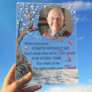 Photo personnalisée toujours aimée, toujours regrettée - Plaque commémorative rectangulaire en acrylique personnalisée - Cadeau de condoléances pour les membres de la famille