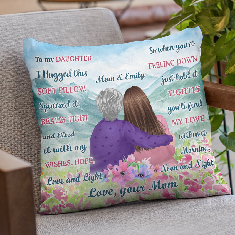 Ma douce fille - Coussin personnalisé pour la famille - Cadeau d'anniversaire de maman