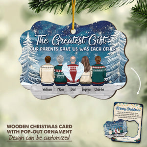 Les plus belles bénédictions de la vie - Carte en bois personnalisée avec ornement amovible - Cadeau de Noël pour les membres de la famille
