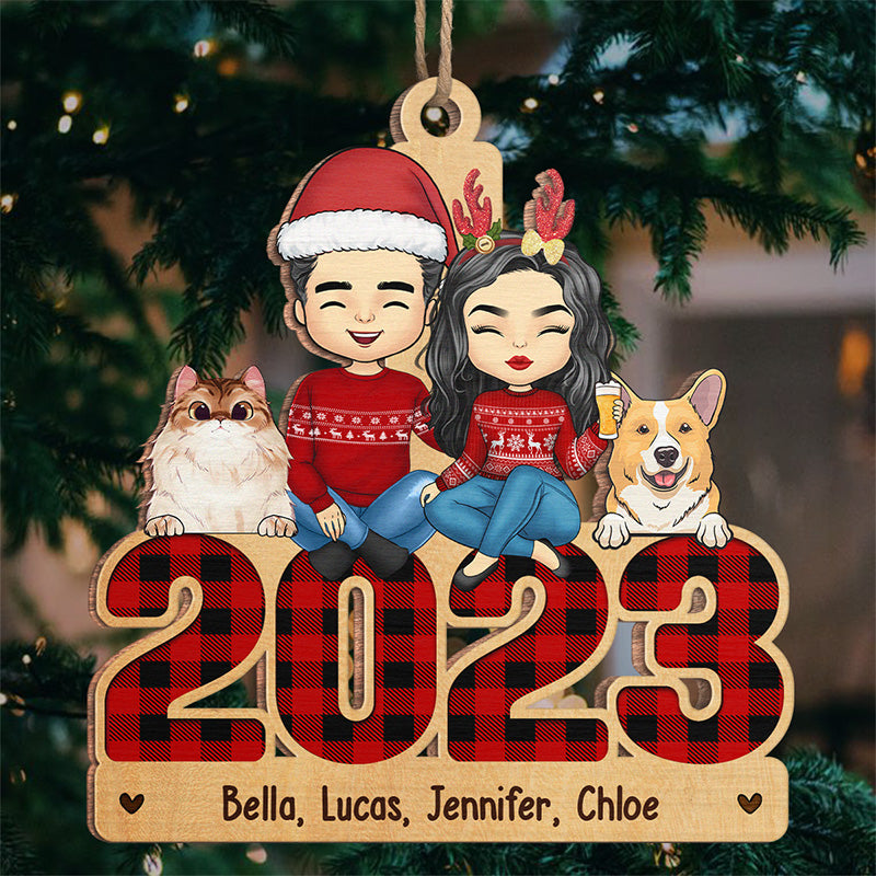 Our Family Is Everything - Dog & Cat Personalized Custom Ornament - Wood Custom Shaped - Christmas Gift For Pet Owners, Pet Lovers