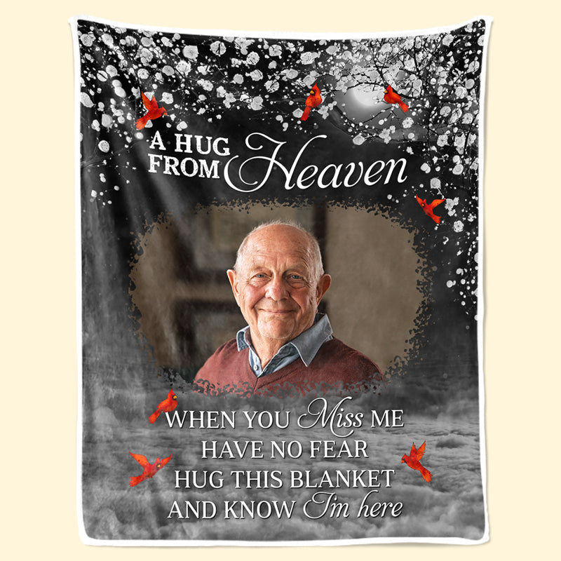Couverture photo personnalisée « Considérez-la comme un gros câlin » – Cadeau de Noël, cadeau de condoléances pour les membres de la famille