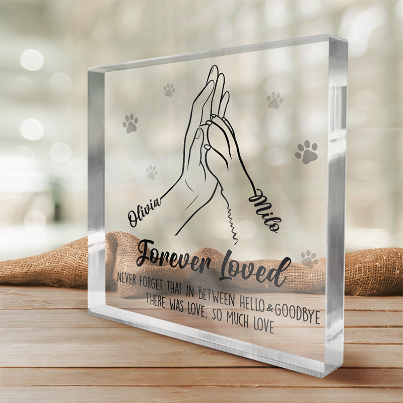 Parlez à votre patte - Plaque commémorative carrée en acrylique personnalisée - Cadeau de condoléances, cadeau pour propriétaires d'animaux et amoureux des animaux