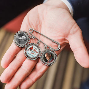 Broche personnalisée avec photo « Je suis toujours avec toi » - Épingle à revers ronde personnalisée - Cadeau de condoléances pour les membres de la famille