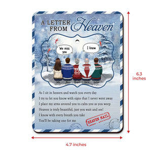 Heaven Mail - Carte commémorative personnalisée en bois avec ornement amovible - Cadeau de Noël, cadeau de condoléances pour les membres de la famille