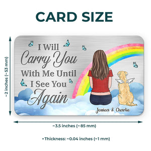 Je t'emporterai avec moi - Carte portefeuille personnalisée en aluminium - Cadeau de condoléances, cadeau pour les propriétaires d'animaux de compagnie, les amoureux des animaux