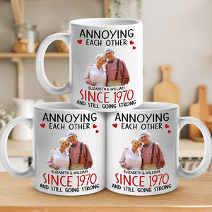Photo personnalisée « Une autre année en tant que mon petit ami » – Tasse personnalisée pour couple – Cadeau pour mari et femme, anniversaire