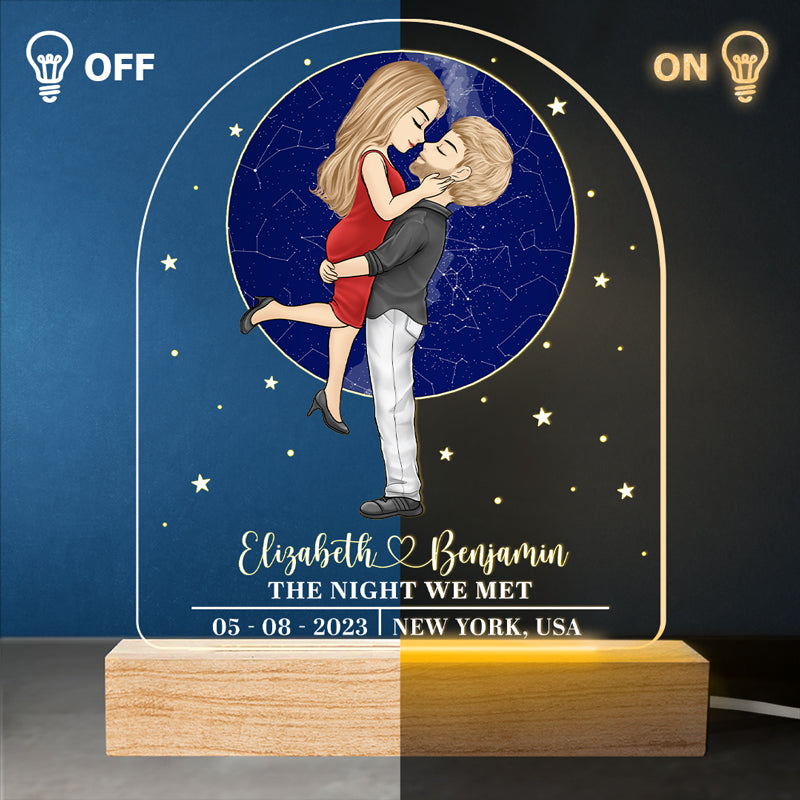 Le jour où vous avez dit oui - Lampe LED 3D personnalisée pour couple - Cadeau pour mari et femme, anniversaire
