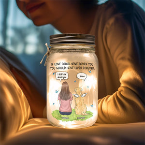 Mon cœur n'était pas prêt à te perdre - Lampe commémorative personnalisée en pot Mason - Cadeau de condoléances pour les propriétaires d'animaux et les amoureux des animaux