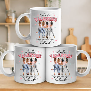 Anti Valentine Club - Mug personnalisé Bestie - Cadeau de Saint-Valentin pour meilleures amies, meilleures amies, sœurs