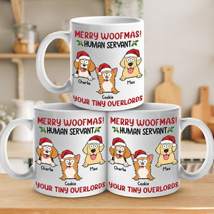 Joyeux Noël, serviteur humain - Tasse personnalisée pour chien - Cadeau de Noël pour les propriétaires et les amoureux des animaux