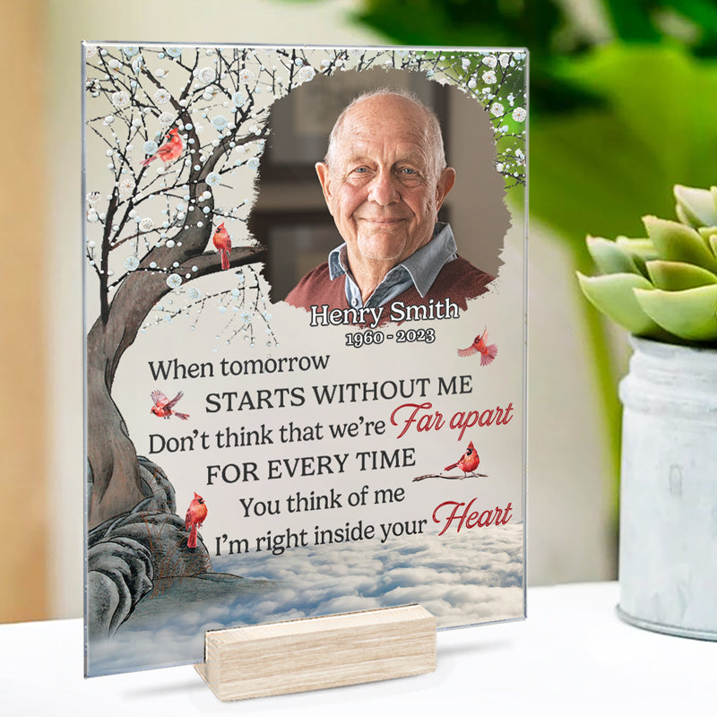 Photo personnalisée toujours aimée, toujours regrettée - Plaque commémorative rectangulaire en acrylique personnalisée - Cadeau de condoléances pour les membres de la famille