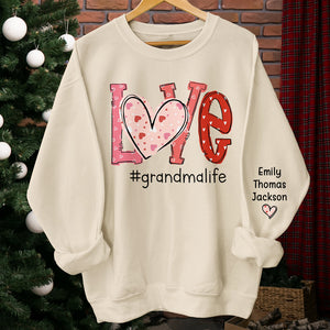 D'abord ma grand-mère, pour toujours mon amie - Sweat-shirt unisexe personnalisé avec motif sur la manche - Cadeau pour grand-mère