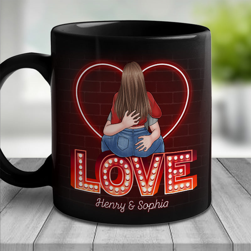 Embrasse-moi comme si je n'avais jamais été embrassé auparavant - Tasse noire personnalisée pour couple - Cadeau pour mari et femme, anniversaire