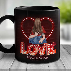 Embrasse-moi comme si je n'avais jamais été embrassé auparavant - Tasse noire personnalisée pour couple - Cadeau pour mari et femme, anniversaire