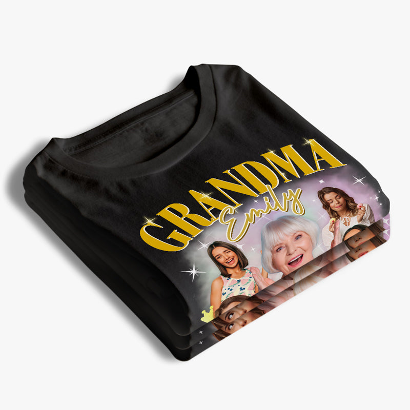 Photo personnalisée : La vie est meilleure avec grand-mère - T-shirt, sweat à capuche et sweat-shirt unisexe personnalisé pour la famille - Cadeau pour grand-mère