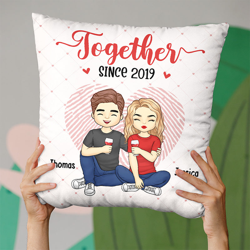 Tomber amoureux à nouveau - Coussin personnalisé pour couple - Cadeau pour mari et femme, anniversaire