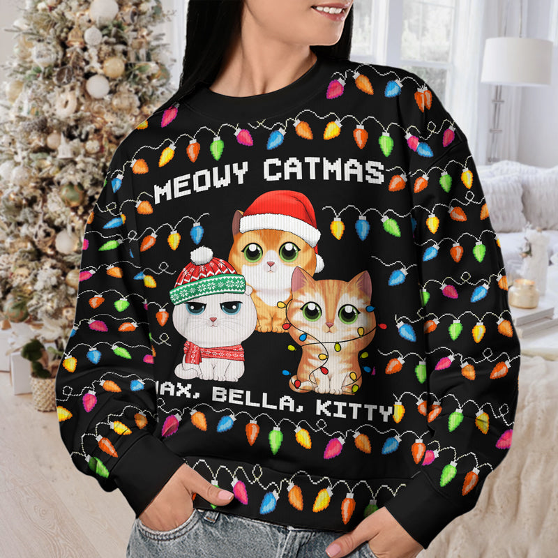 C'est la plus belle période de l'année - Sweat-shirt personnalisé pour chat - Pull en laine unisexe - Cadeau de Noël pour les propriétaires d'animaux et les amoureux des animaux