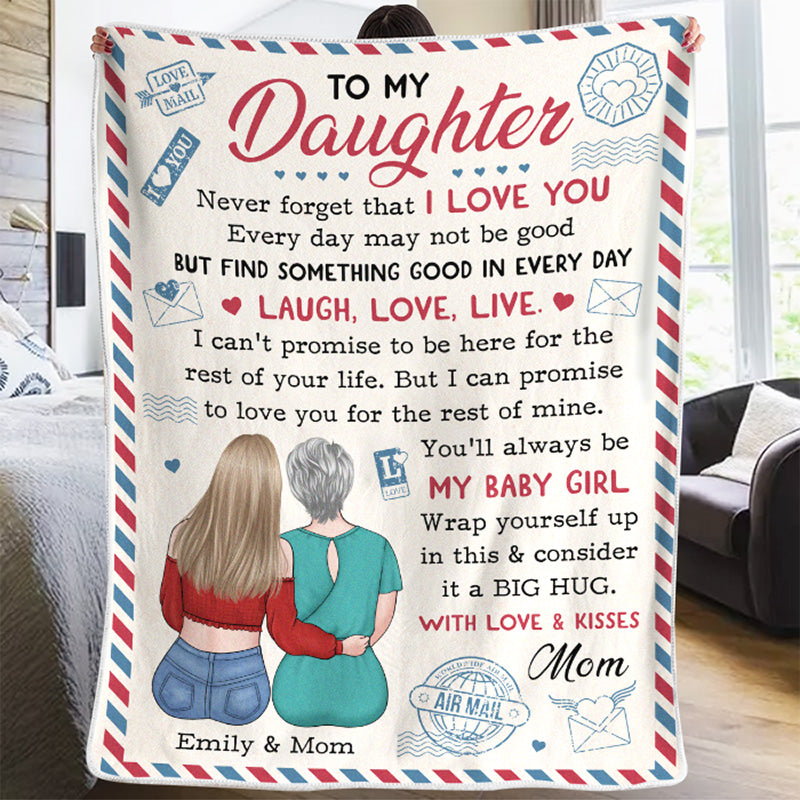 Tu seras toujours ma belle fille - Couverture personnalisée pour la famille - Cadeau d'anniversaire de maman, grand-mère
