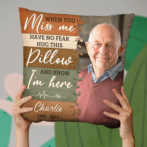 Photo personnalisée « Tu me manques pour toujours » - Coussin personnalisé commémoratif - Cadeau de Noël, cadeau de condoléances pour les membres de la famille