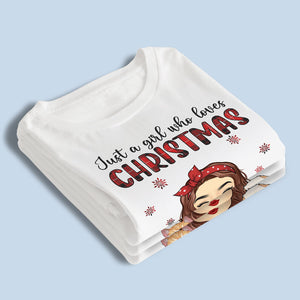 Une fille qui aime Noël - T-shirt, sweat à capuche et sweat-shirt unisexe personnalisé pour chien et chat - Cadeau de Noël pour les propriétaires et les amoureux des animaux